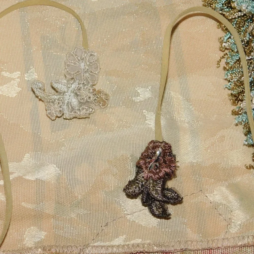 Lee Anderson Linen/Silk Blend Jacket Embroidered Tie Front Size Medium Vintage - Picture 13 of 13